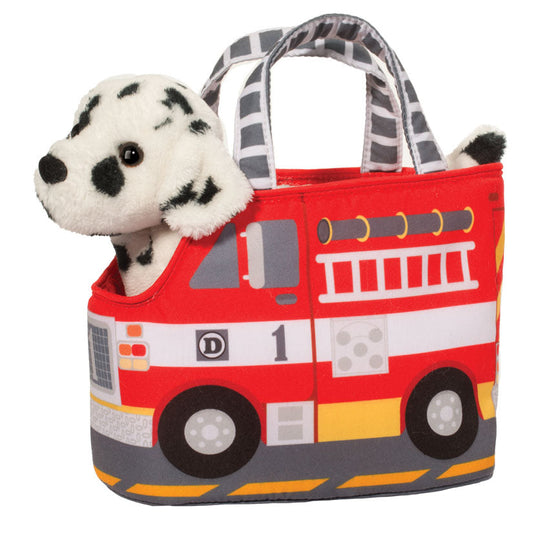 dog in fire truck handled bag