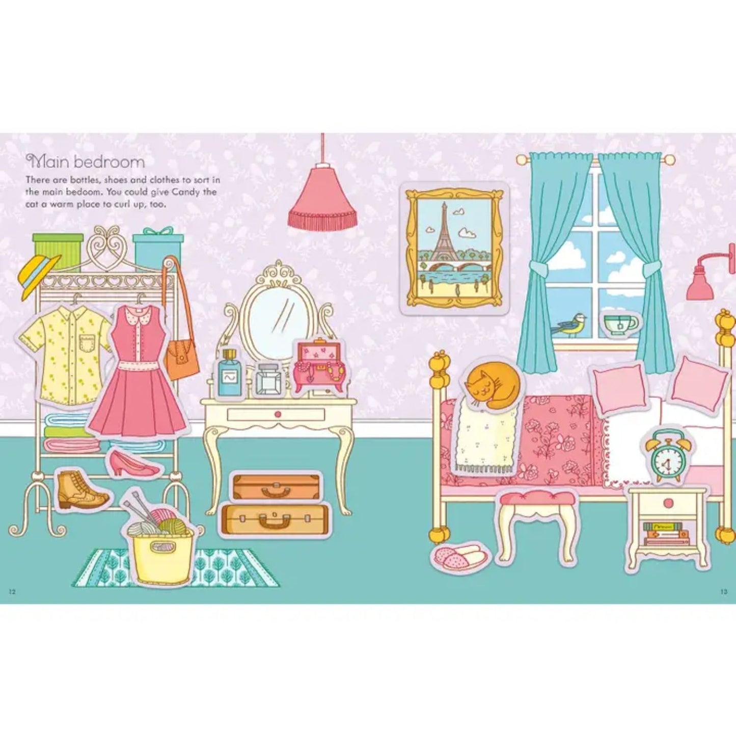 Creative dollhouse sticker book with over 180 stickers
