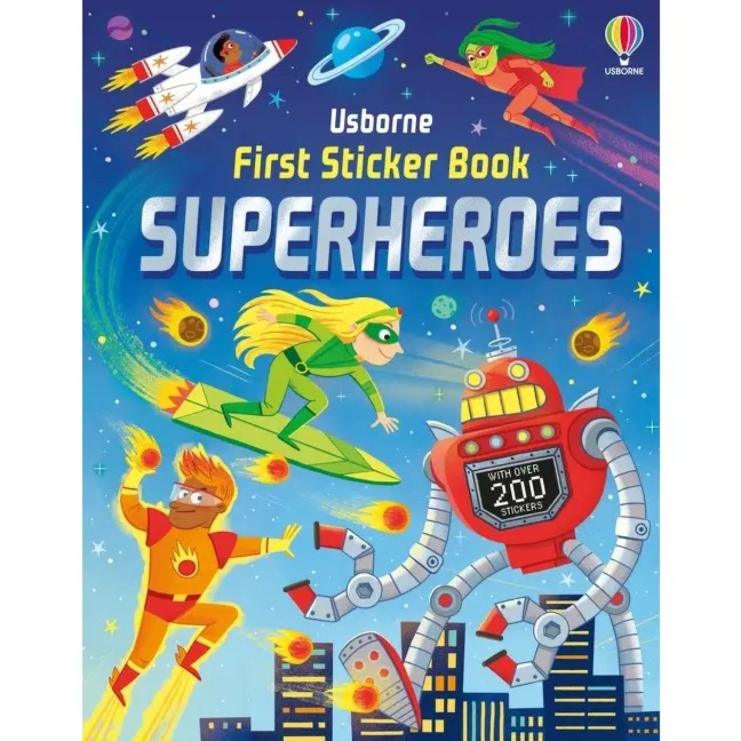Action-packed superhero sticker book with 200+ stickers