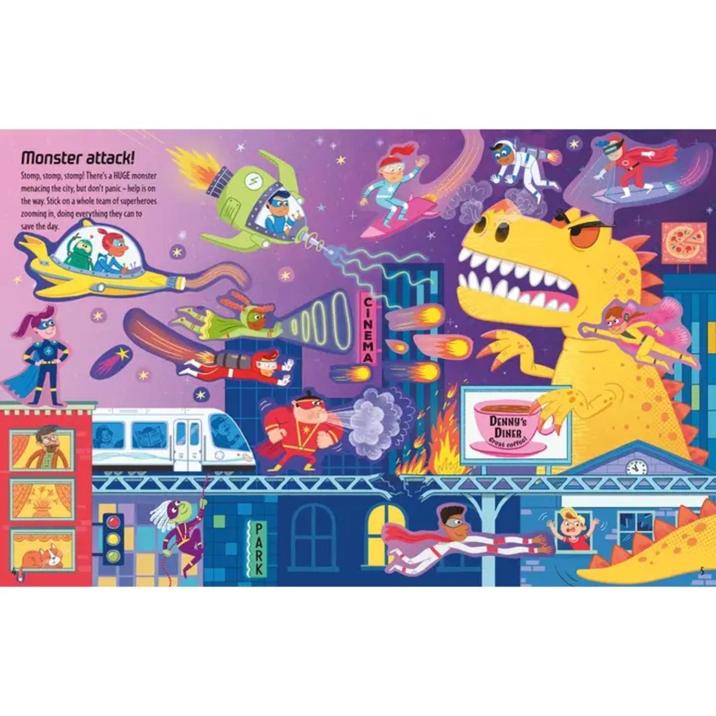 Action-packed superhero sticker book with 200+ stickers