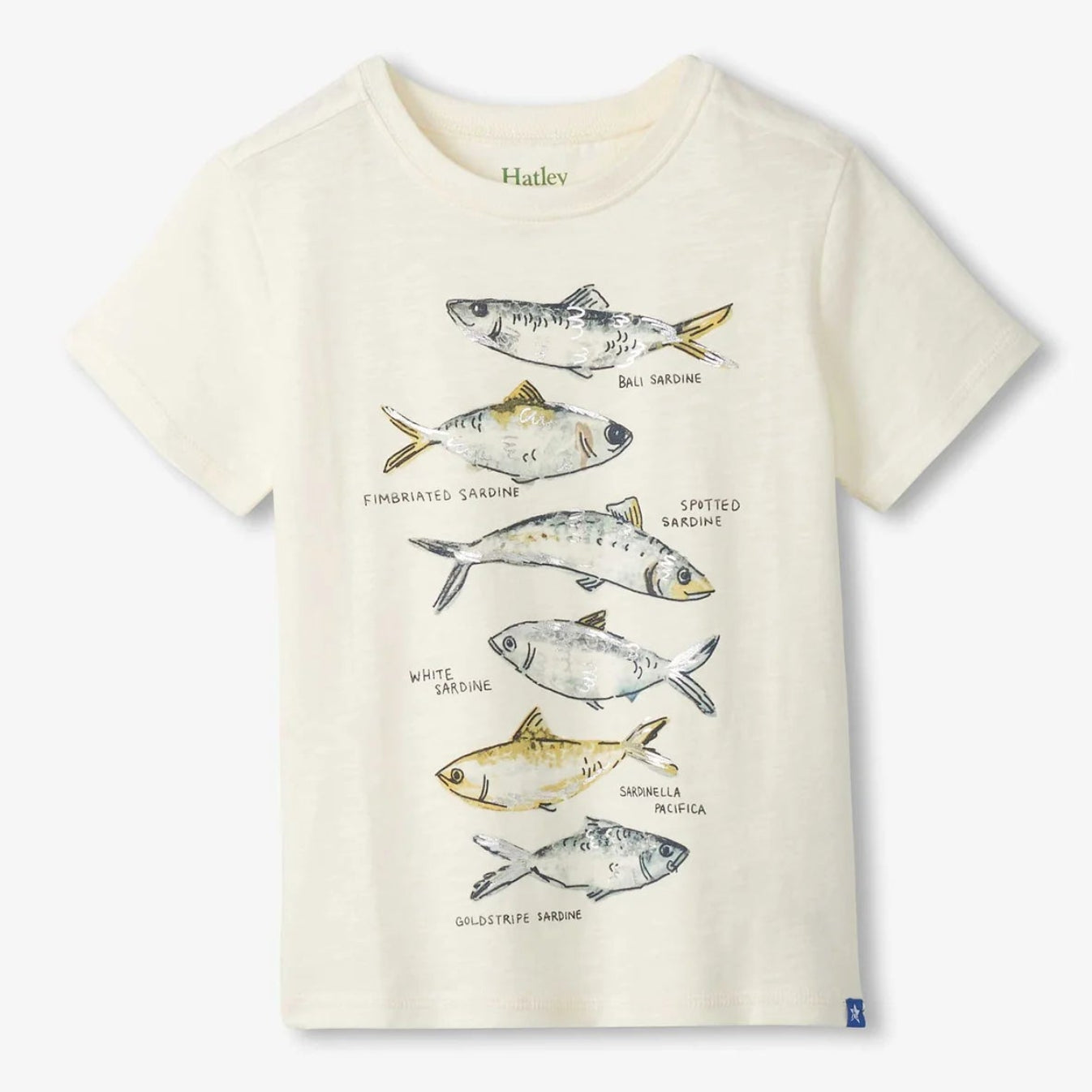 cream t-shirt with fish graphic