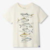 cream t-shirt with fish graphic