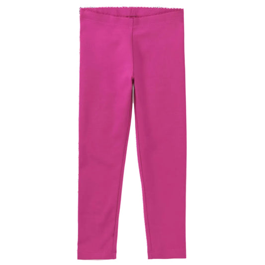 Bright pink full-length leggings shown flat against a plain white background.