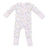 Angel Dear Floral Deer Flip Romper, front view flat lay