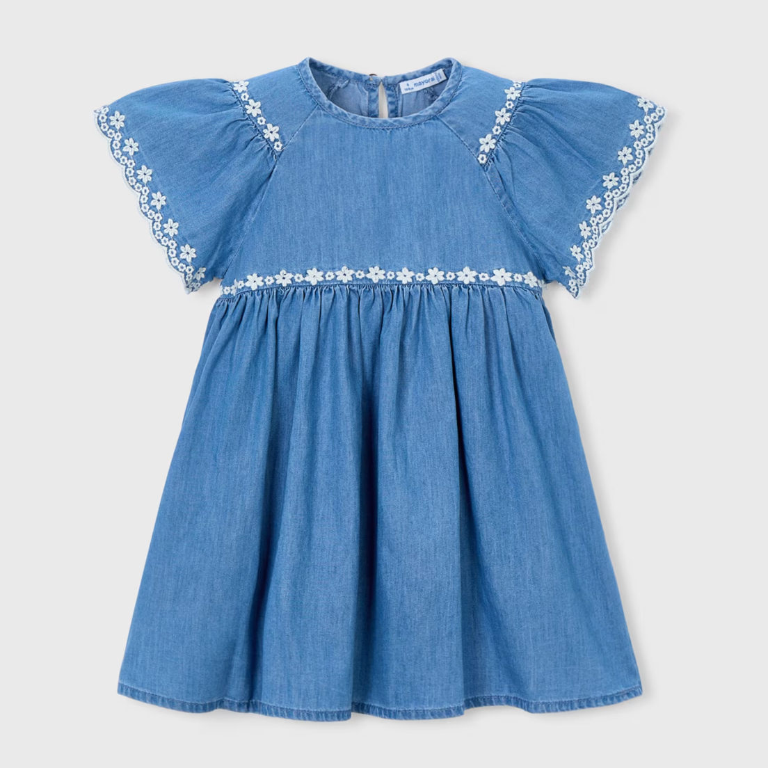 Floral Embroidered Denim Dress