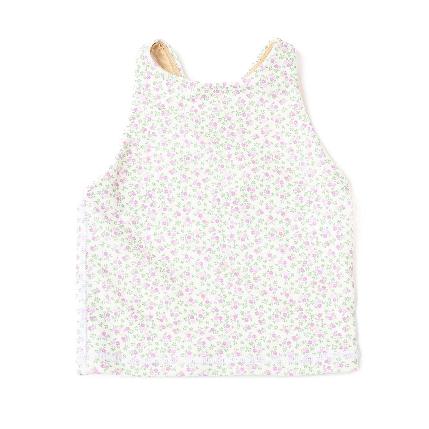 Floral-patterned tank top on a white background