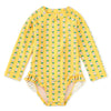 Yellow floral-patterned swimsuit 