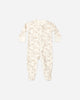Floral Vine Zip Footie flat lay - Quincy Mae organic cotton zip footie, floral vine print