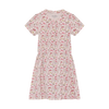 Pink dress with floral and butterfly pattern