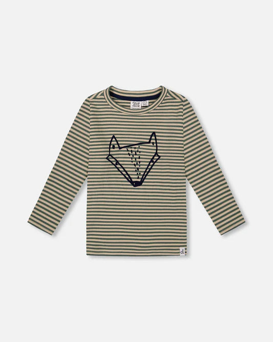 Striped Fox Brushed Jersey Top