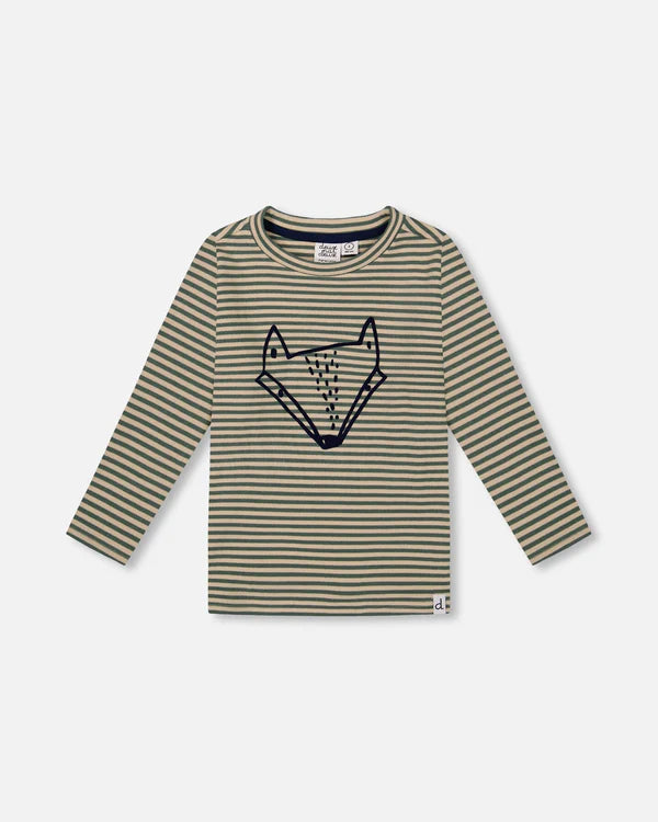 Striped Fox Brushed Jersey Top