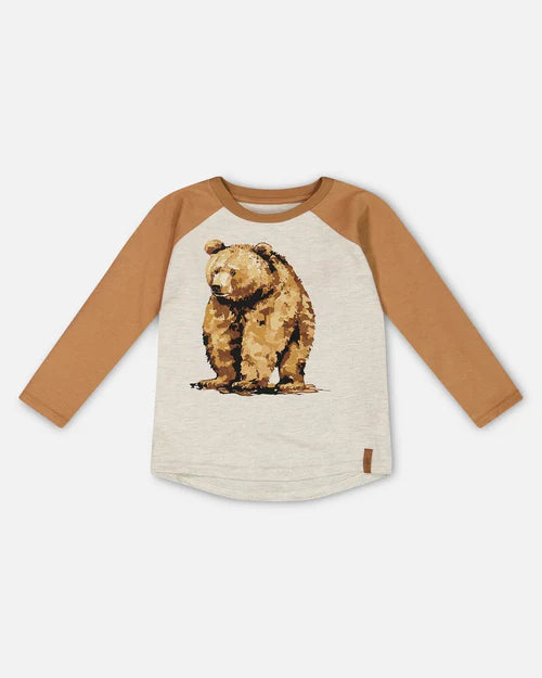 Oatmeal Grizzly Raglan Top