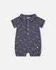 Navy Muslin Sailboat Romper
