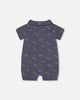 Navy Muslin Sailboat Romper