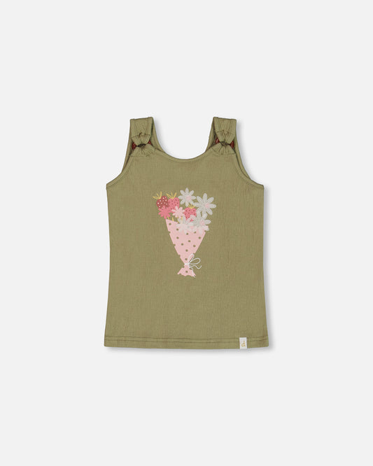 Green Bouquet Tank Top