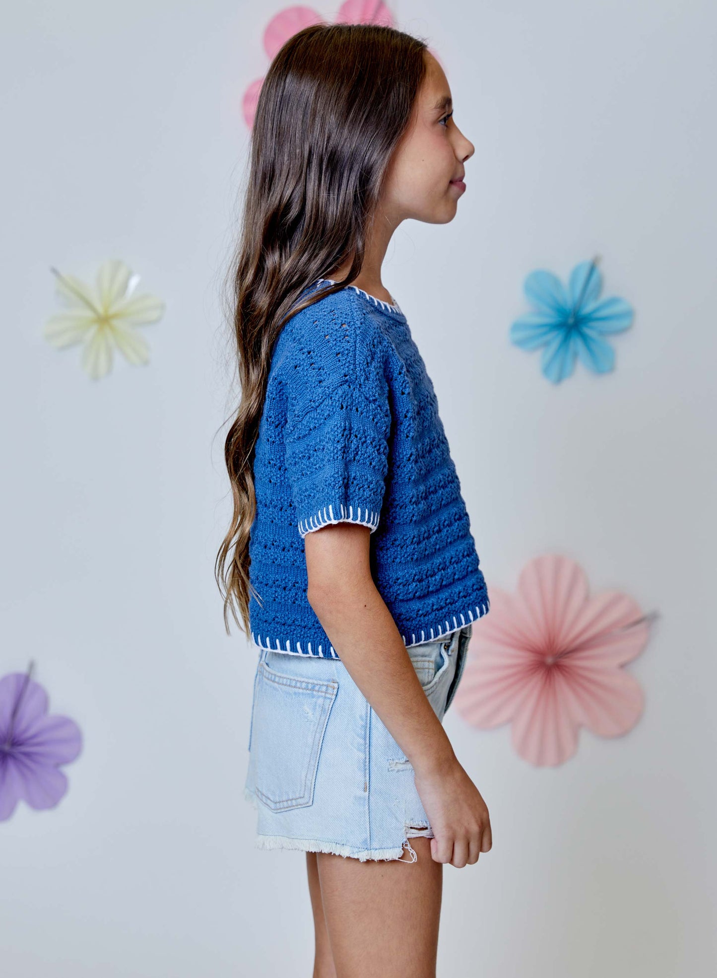 Blue Knit Top