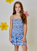 Navy Floral Smocked Dress