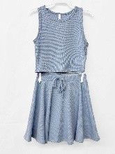 Blue Waffle Skort Set