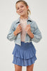 Denim Blue Smocked Skirt