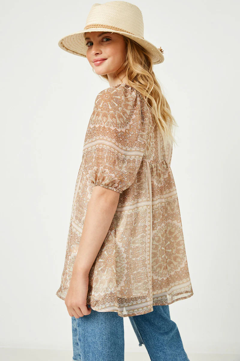 Paisley Chiffon Mini Dress