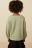 Fuzzy Sage Green V-Neck Top