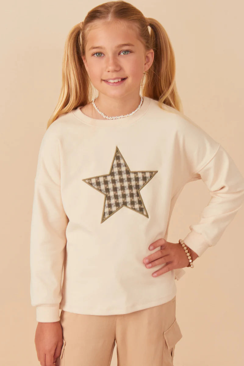 Houndstooth Star Knit Top