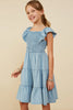 Light Denim Smocked Tencel Dress