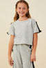 Heather Bow Trim Terry Top
