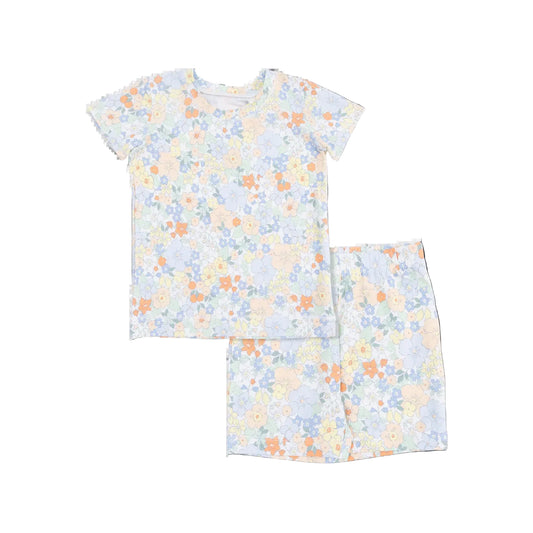Floral loungewear set with top and shorts