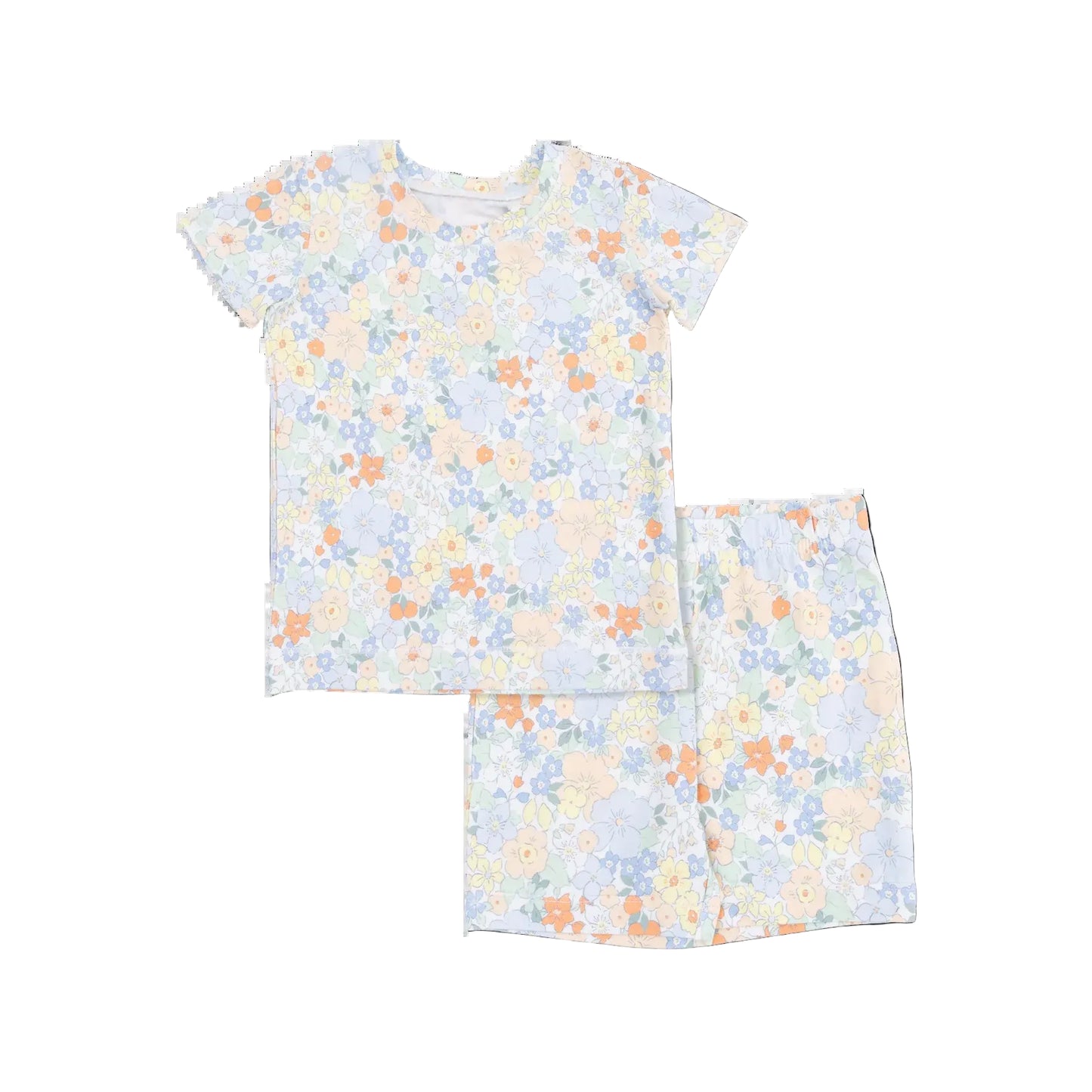 Floral loungewear set with top and shorts