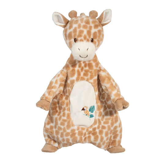 Soft giraffe blankie and plush cuddle companion