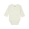 Baby onesie with long sleeves on a white background