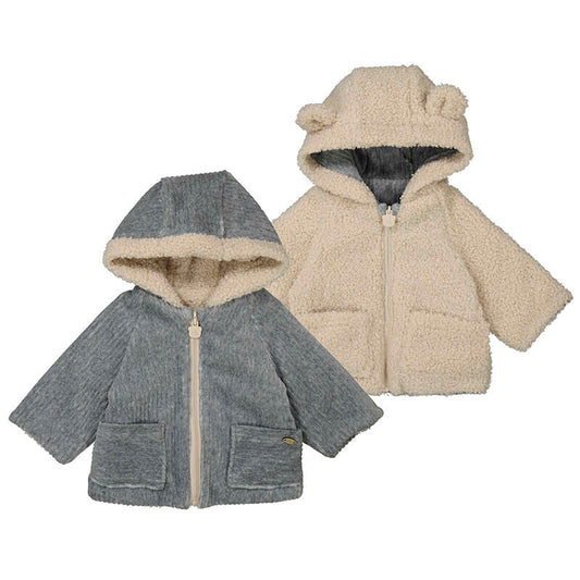 Grey Reversible Shearling Coat