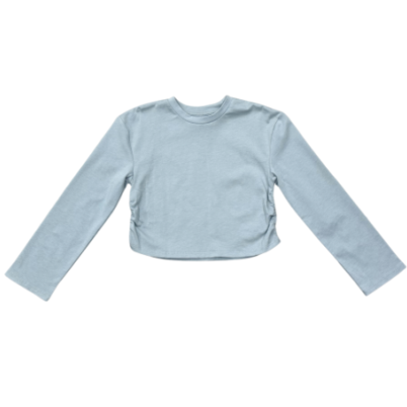 Light blue long-sleeve shirt on a white background