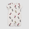Baby romper with car pattern on a white background