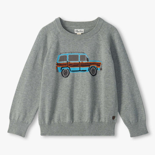 Boys vintage truck print crew neck sweater by Hatley