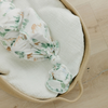 Woodland animal print baby gown with knotted bottom