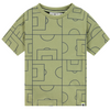 Green t-shirt with soccer field grid lines pattern 