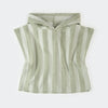Green stripe poncho with hoodie