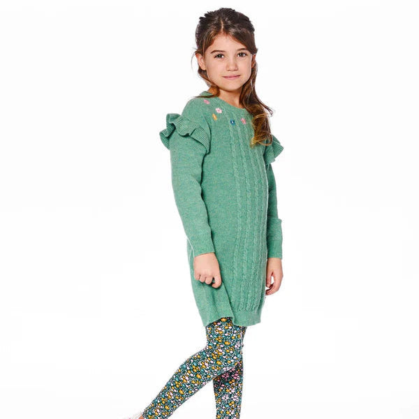 Iceberg Green Ruffle Knitted Dress