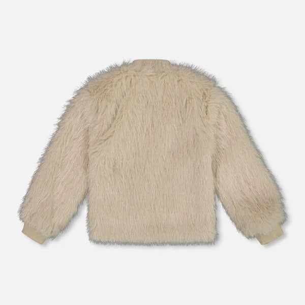 Oyster Grey Faux Fur Coat