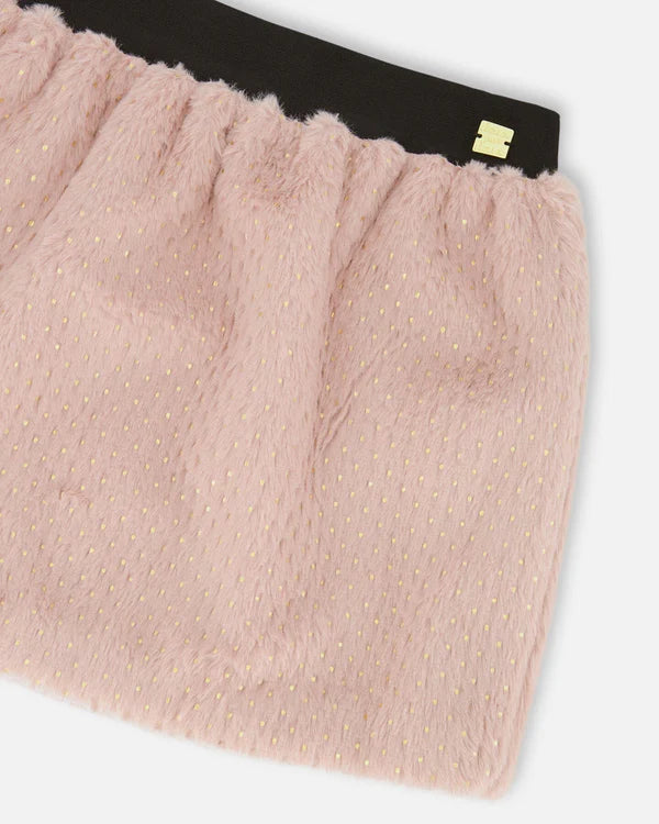 Pink Faux Fur Skirt