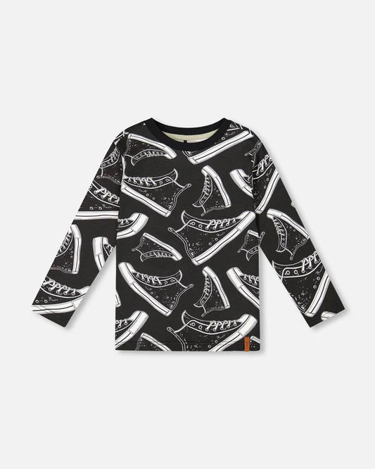 Black High Top Sneaker Top