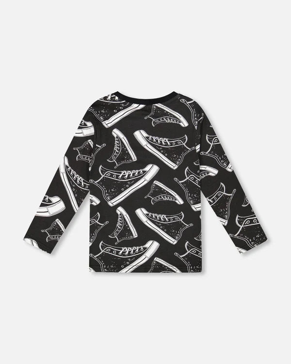 Black High Top Sneaker Top
