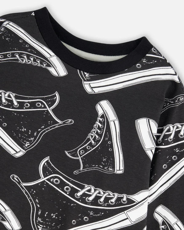 Black High Top Sneaker Top