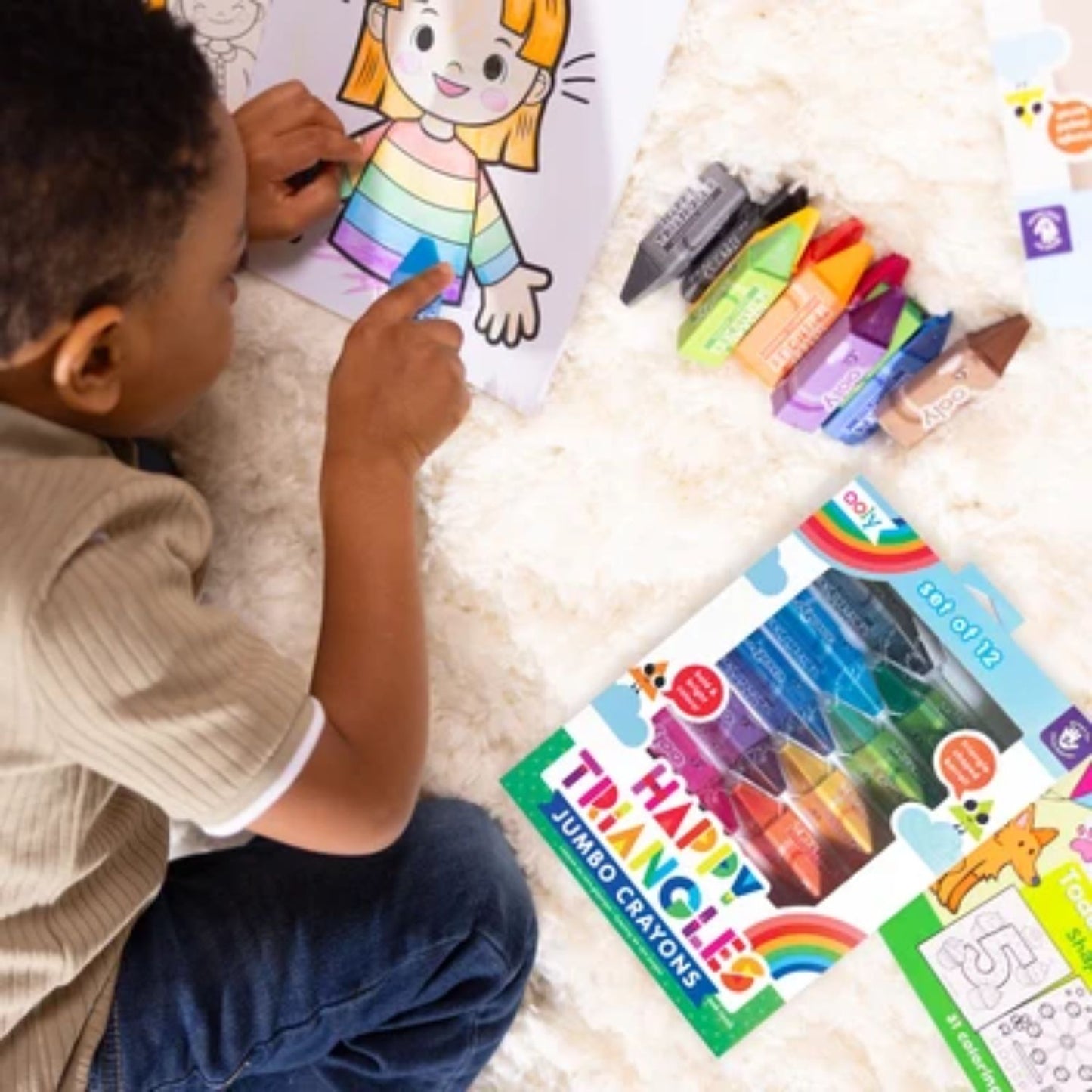 Jumbo triangular crayons for little artists