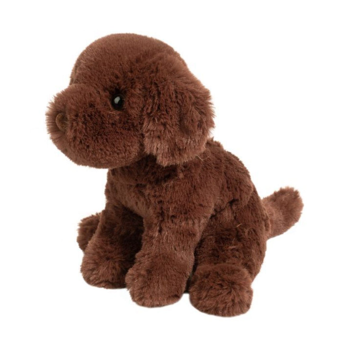 Soft, floppy Chocolate Lab plush for cuddling