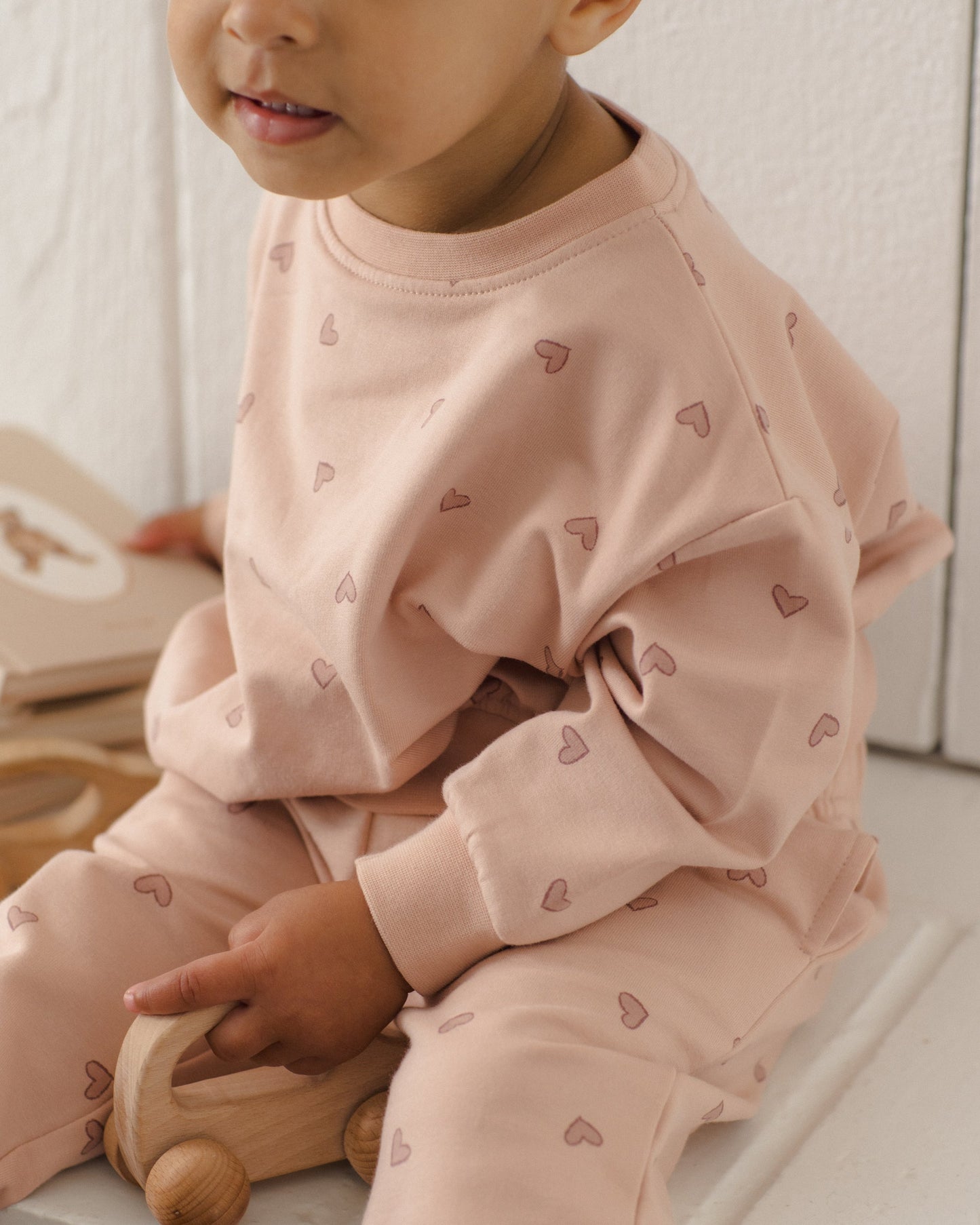 Hearts Sweatpant styled on baby