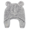 Zutano Heather Gray Furry Bear Hat with Snap Closures