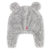 Zutano Heather Gray Furry Bear Hat with Snap Closures
